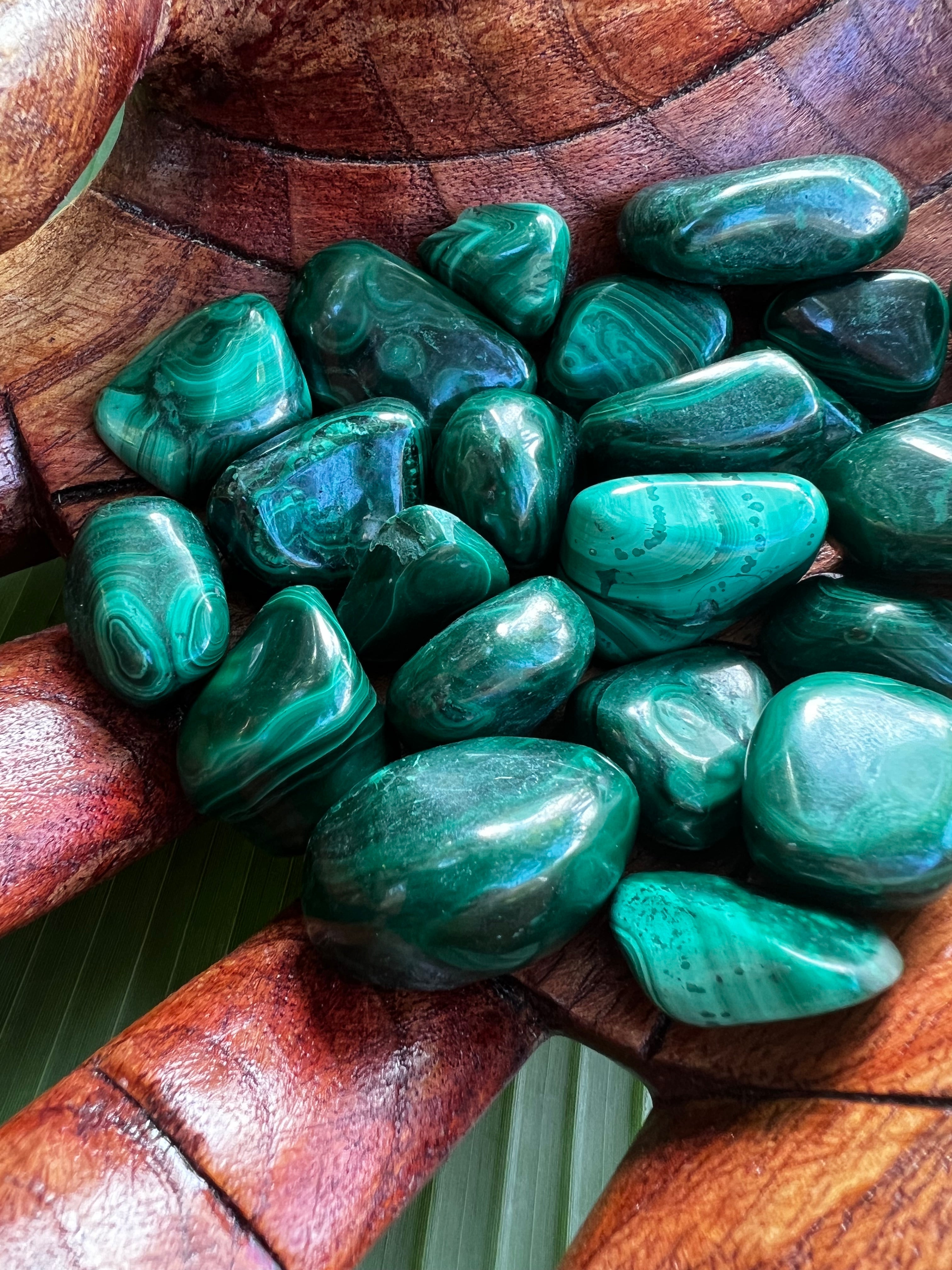 Malachite crystals