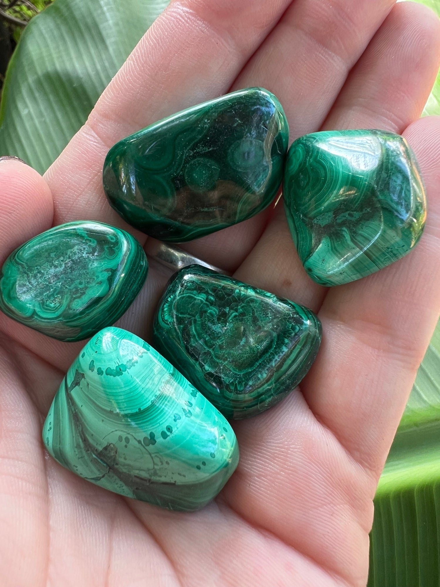 Malachite crystals